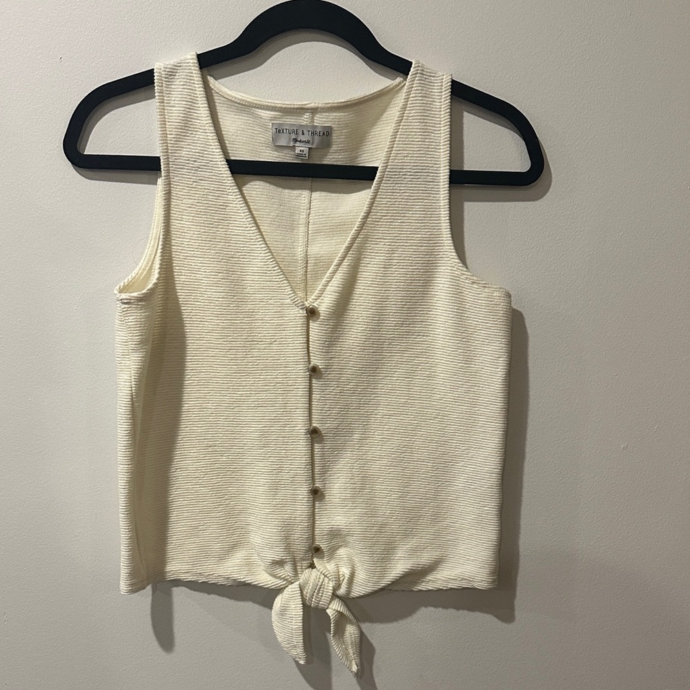 Madewell Cream Button-Front Tank Top